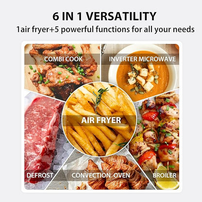 TOSHIBA Inverter Countertop Microwave Oven Air Fryer Combo MASTER Series, Broil, Convection, Speedy Combi, Even Defrost 11.3'' Turntable Sound On/Off, 27 Auto Menu&47 Recipes
