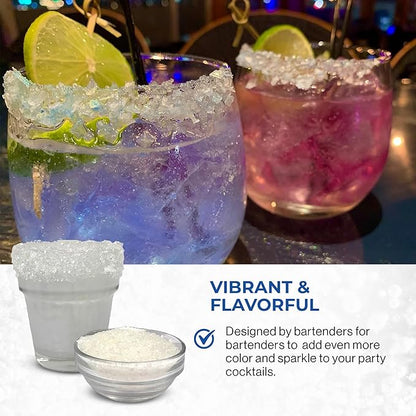 Snowy River Pearl, Cocktail & Margarita Sugar Rimmer - Vibrant Color Glass Rimming Sugar with Medium Crystal Texture - 8oz
