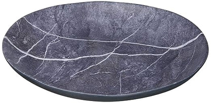 Carlisle FoodService Products Ridge Reusable Plastic Plate Dinner Plate for Home and Restaurant, Melamine, 10.5 Inches, Soapstone, (Pack of 12)