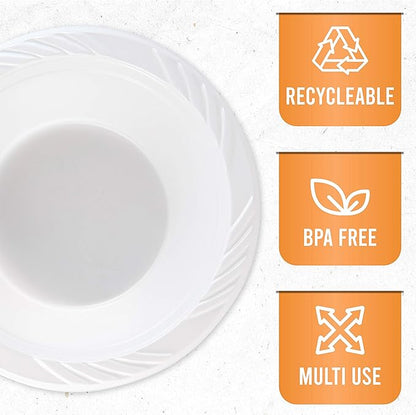 PLASTICPRO 800 Count Disposable 12 ounce White Plastic Soup Bowls