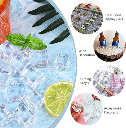 Fake Ice Cubes, 30 mm 25 PCS Artificial Acrylic Crystal Diamonds for Vase Fillers,Table Scatter, Party Favor, Wedding Decoration, Photography Props, Food Display, DIY crafts