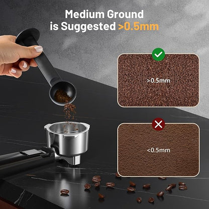 Espresso Machine, 20 Bar Professional Espresso Coffee Maker with Milk Frother Steam Wand, Hot & Iced Coffee Machine, Compact Stainless Steel Coffee Machine for Cappuccino,Latte,Cold Brew