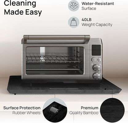 Ibyx Elegant Sliding Tray for Your Coffee Maker & Heavy Kitchen Appliances - Sturdy, Slides Easily from Under The Cabinet (Black, 21" W x 15" D)