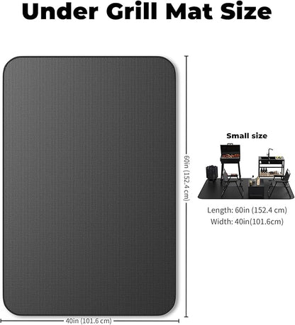 Large 60 * 40" BBQ mat for Under Grill,Double-Sided Silicone Grill mat for Outdoor Grill Deck Protector, Indoor Fireplace Mat/Fire Pit Mat (60 * 40")