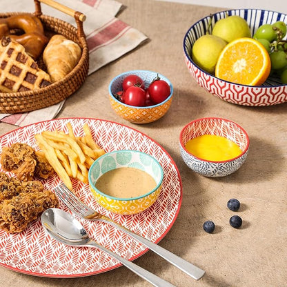 Selamica Ceramic 4 OZ Dipping Bowls Set, 3.5 Inch Mini Bowl for Dipping, Side Dishes, Microwave Dishwasher Safe, Set of 6, Assorted Colors