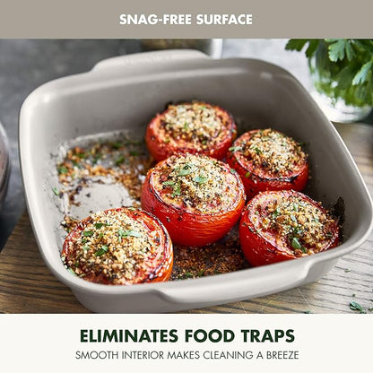 GreenPan Premiere Ovenware Healthy Ceramic Nonstick 8" Square Cake Baking Pan, PFAS-Free, Warp-Free Bakeware, Durable Quick Heating, Oven & Broiler Safe to 600F, Dishwasher Safe, Taupe