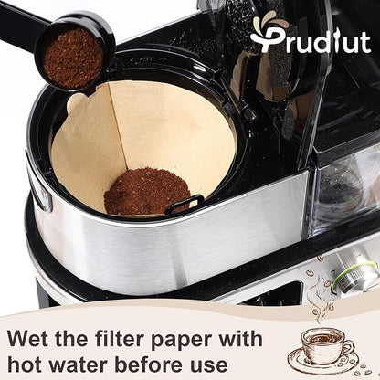 100Pcs Coffee Filters #4, Unbleached Natural Coffee Filters 8-12 Cup, Disposable Coffee Filters, 4 Cone Paper Compatible with Ninja Coffee Maker, Pour Over and Drip Coffee Maker
