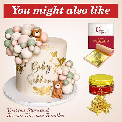 Cakebon Cake Boxes with Boards - 12 Inch Round Cake Drum Gold (1-pack) - Box With Window for Birthdays, Weddings and Parties