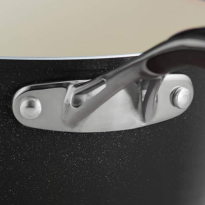 Tramontina Gourmet Ceramica Deluxe Aluminum Frying Pan, Non Stick Skillet with Ceramic Interior, 8-inch, Metallic Black, Made in Italy