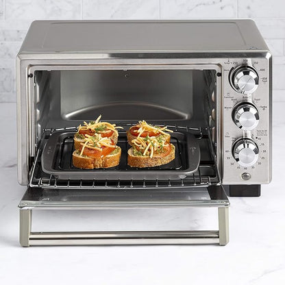 Ecolution Non-Stick Toaster Oven Bakeware Set 4-Piece, Carbon Steel, Easy to Clean and Perfect for Single Servings, Gray