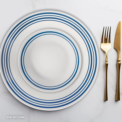 Corelle Vitrelle 18 Piece Glass Dinnerware Sets Service for 6, Triple Layer Chip & Crack Resistant Glass Plate and Bowl Sets, Laila