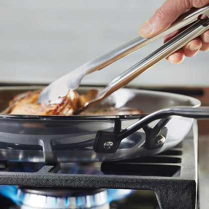 KitchenAid 30051 5-Ply Clad Polished Stainless Steel Frying Pan Set/Skillets, 8.25 Inch and 10 Inch - Polished Stainless Steel
