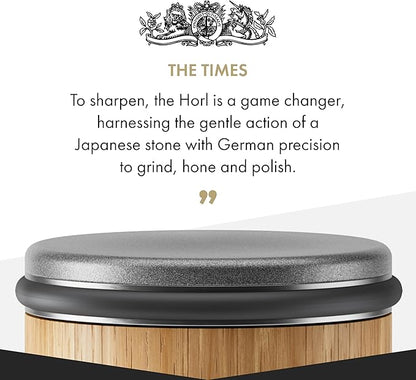 HORL 2 Oak Kitchen Knife Sharpener for Razor Sharp Edges Made in Germany - Rolling Sharpener for knives - Rolling Knife Sharpening Kit with Magnetic Holder with 15 & 20 Degrees
