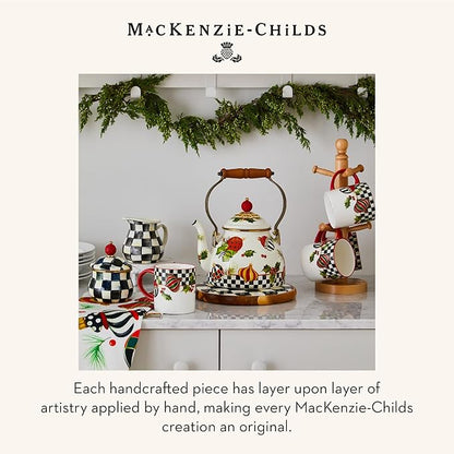 MACKENZIE-CHILDS Enamel Canister, Kitchen Storage Container with Lid, Large, Deck the Halls