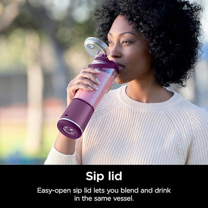 Ninja BC151PR Blast Portable Blender, Cordless, 18oz. Vessel, Personal Blender-for Shakes & Smoothies, BPA Free, Leakproof-Lid & Sip Spout, USB-C Rechargeable, Dishwasher Safe Parts, Passion Fruit