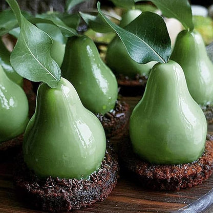 OCPO KITCHEN 3D Pear Shape Silicone Molds for Baking Mousse Cake, 3D Silicone Baking Mold for Candy Pastry Chocolate Truffle Cupcake Jelly Cookie Pudding Cake Decoration Mold, Pear Shape (15-Cavity)