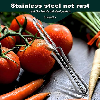 Best Vegetable Carrot Potato Peelers for Kitchen, 2 Pcs, Just Like Mom's old steel Fruits Peeler(52877)