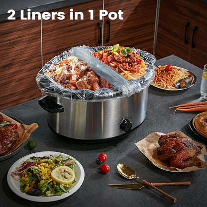 Slow Cooker Liners, Hotensil 14"x 22" 30 Count Cooking Bags Large Size Disposable Pot Liners, Fit 6QT to 10QT for Slow Cooker Cooking Trays, Multi-Purpose Durable Liners Plastic Bags, BPA Free