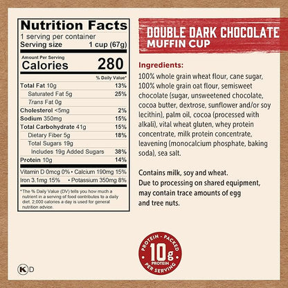 Kodiak Cakes Minute Muffin Cup Variety Pack - 100% Whole Grains, Double Dark Chocolate, Blueberry & Cinnamon Roll (Pack of 12)