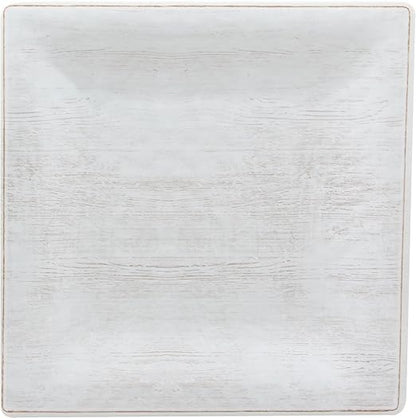 Carlisle FoodService Products Grove Reusable Plastic Plate Square Plate with Rim for Home and Restaurant, Melamine, 8.5 Inches, Buff, (Pack of 12)