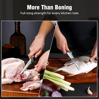 PAUDIN Boning Knife 6 Inch, Super Sharp Fillet Knife, German High Carbon Stainless Steel Deboning Knives, Professional Boning Knives for Meat Poultry Chicken, Pakkawood Handle with Gift Box