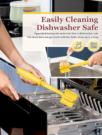 5-Curve Blade Meat Masher for Ground Beef, Heat Resistant Hamburger Chopper, Non-Stick Mix and Chop Kitchen Tool