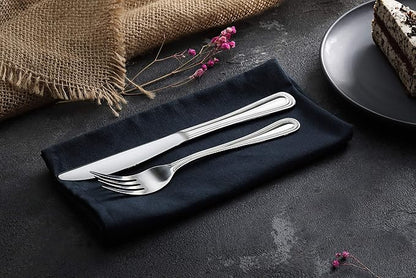 New Star Foodservice 58444 Bead Pattern, Stainless Steel, Dinner Knife, 8.5-Inch Set of 12