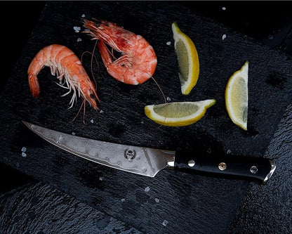 Regalia Boning/Fillet Knife: Professional Japanese 6 Inch Razor Sharp AUS10 Premium High Carbon 67 Layer Damascus Stainless Super Steel Full Tang Chef’s knives w/G-10 Handle Knives