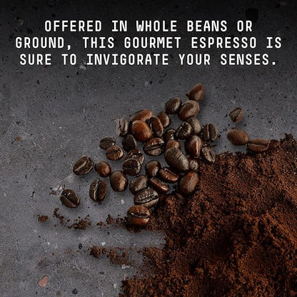 Stone Street Knee Buckling Espresso Coffee, Ground, High Caffeine Blend, Dark Roast, 2 LB