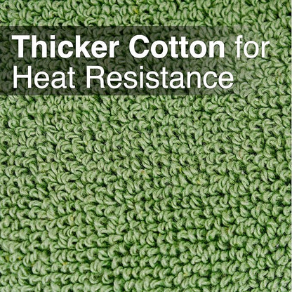 RITZ Terry Potholder & Hot Pad: Heat Resistant, Durable 100% Cotton – Ergonomically Designed for Optimal Grip, Easy-Care Machine Washable, Perfect for Your Kitchen – Cactus Green, 2-Pack