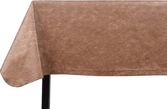 Yourtablecloth Heavy Duty Vinyl Rectangle or Square Tablecloth – 6 Gauge Heavy Duty Tablecloth – Flannel Backed – Wipeable Tablecloth with Vivid Colors & Many Sizes 52 x 108 Camel Print