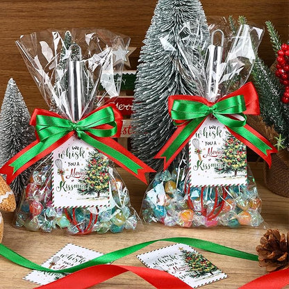 6 Set Christmas Whisk Gifts for Neighbor, Christmas Baking Supplies Include Silicone Whisks Greeting Card Ribbon and Plastic Bag Xmas Cooking Utensils for Neighbor Employee Stocking Stuffers Ideas