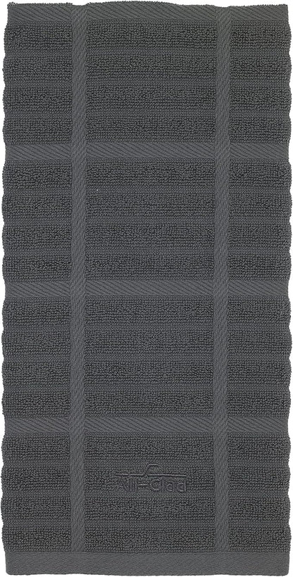 All-Clad Solid Kitchen Towel: Highly Absorbent, Super Soft Long Lasting - 100% Cotton, 17"x30" Tea Towel for Cleaning & Drying Dishes, Pans, Glassware, or Countertops, (1-Pack), Pewter