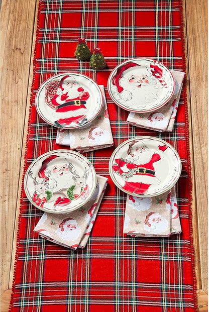 Mud Pie Santa Salad Christmas Plate, Candy Cane, 8" dia