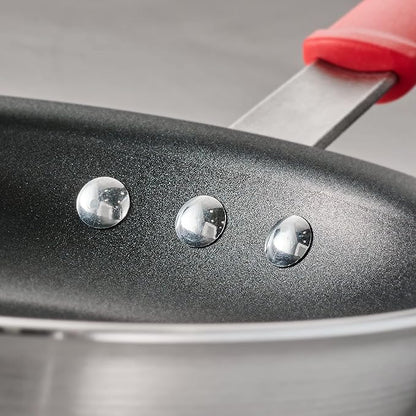 Tramontina Professional 8-Inch Non Stick Small Frying Pan, Heavy-Gauge Aluminum Skillet with Reinforced Nonstick Coating, Red Handle, Dishwasher and Oven Safe