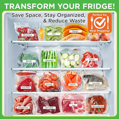 NutriChef Automatic Food Vacuum Sealer, Electric Air Sealing Preserver System for Dry and Moist Foods, LED Control, Strong Suction, Includes Bags, Wine Stopper Cork, and Air Suction Hose, 14”x6”x3”