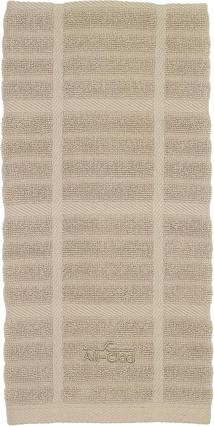 All-Clad Solid Kitchen Towel: Highly Absorbent, Super Soft Long Lasting - 100% Cotton, 17"x30" Tea Towel for Cleaning & Drying Dishes, Pans, Glassware, or Countertops, (1-Pack), Cappuccino