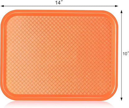 New Star Foodservice Fast Food Tray, Set of 12 (Orange, 10 by 14 Inch)