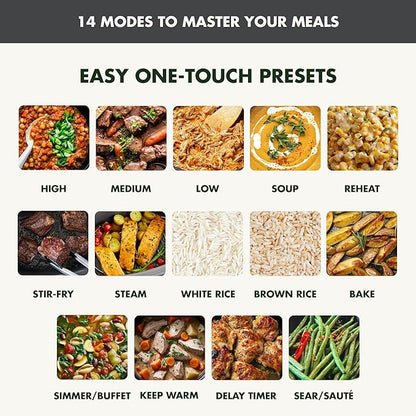 GreenPan Elite 8-in-1 Programmable 6QT Electric Slow Cooker, Dishwasher Safe Lid & Removable Crock, PFAS-Free Healthy Ceramic Nonstick Multi-Cooker, Sear,Sauté/Brown,Steam Basket,Roast, Graphite