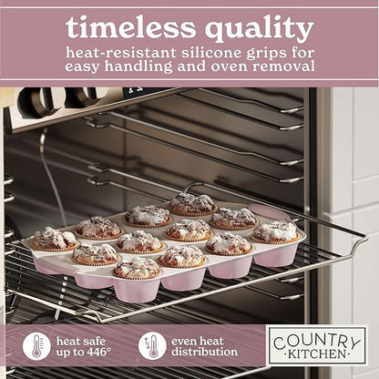 Country Kitchen Nonstick Stackable Bakeware Set - Durable, Easy Release Baking Set- 22 Pc. Includes Silicone Muffin Cups