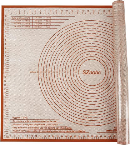 Silicone Pastry Mat 34''By 26'' Nonstick Baking Mats Extra Large Counter Mat for Dough Rolling, Pastry, Pie Crust, Fondant, Cookies, Bread, Pasta, Pizza Mat
