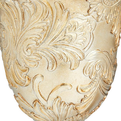 Deco 79 Polystone Solid Decorative Jars, 7" x 7" x 19", Gold