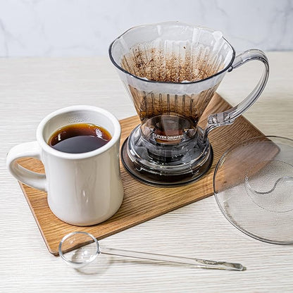 Clever Coffee Dripper and Filters, Large 18 oz, Original Classic Design, Safe BPA Free Plastic, Drip Coffee Maker, Pour Over, 100 Filters, Coaster and Lid