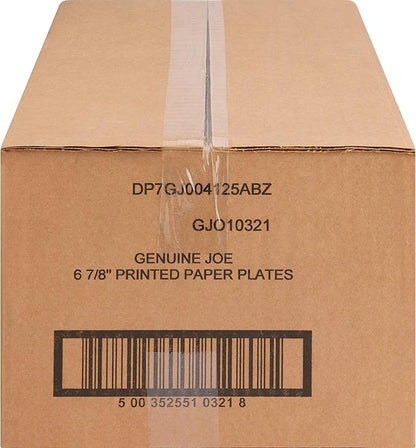 Genuine Joe Printed Paper Plates, 7" (Pack of 500)
