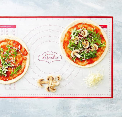 Silicone Pastry Mat Small 15 x 10 in Nonstick Dough Rolling Mat with Measurements Inch and cm Circles Conversion Charts BPA Free Heat Resistant to 450 F Dishwasher Safe