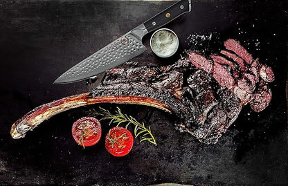 Chef Knife: Best Professional Quality 8 Inch Japanese AUS10 67-Layer High Carbon Damascus Stainless Super Steel Gyuto- Razor Sharp Full Tang Blade w/Hammered Finish & Ergonomic G10 Handle