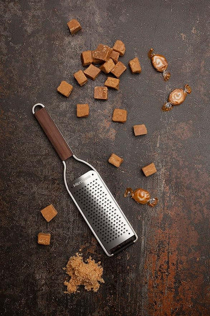 Microplane Master Series Wood Handle Stainless Steel Frame Coarse Blade Cheese Grater
