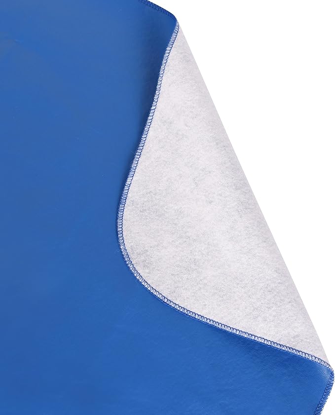 Yourtablecloth Heavy Duty Vinyl Round Fitted Tablecloth (Table Cover) with Flannel Backing Vibrant Colors Elasticized Tablecloth Great for Indoor and Outdoor Dining and Playing Cards 60” Royal Blue