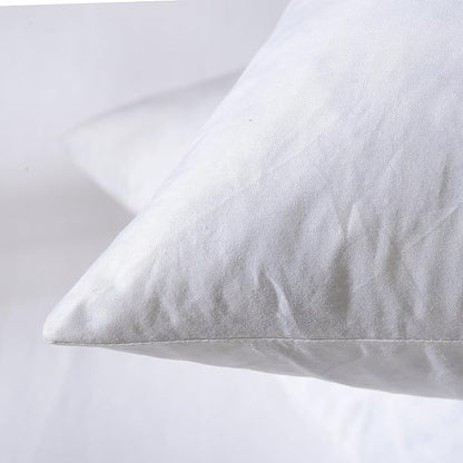 18x18 Decorative Throw Pillow Inserts-Down Feather Pillow Inserts-Square-Cotton Fabric-Set of 2-White.
