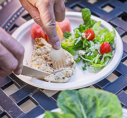 Disposable Wooden Cutlery Set - 100% Home Compostable - 480 Mix (240 Forks, 80 Spoons and 160 Knives) 6.5", Bamboo Utensils Alternative, Eco-Friendly, Organic, Sustainable and Carbon Neutral Certified